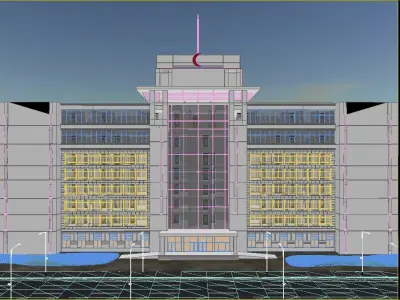 Hospital 3D model office building at dushanbe 3D model