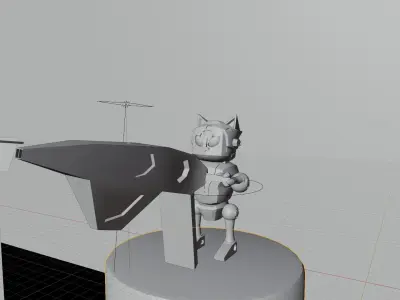 The Feline Warrior Low-poly 3D model
