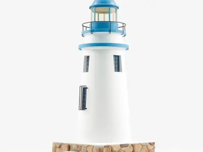 Stylized Lighthouse Model Pack with PBR Textures Low-poly 3D model