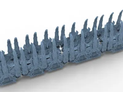 Alien organic Robot Arch Bridge 3D model