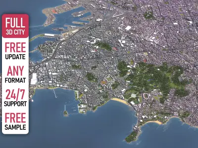 Qingdao - 3D City Model Low-poly 3D model