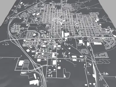 Cityscape Monroe Wisconsin United States 3D model