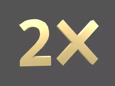 Bonus 2x Symbol v1 003 Low-poly 3D model