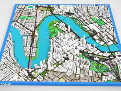 Cityscape Brisbane Queensland Australia 3D model