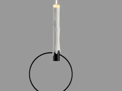 Candle Light with Metal Stand Low-poly 3D model