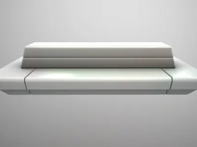 Futuristic Middle Bench Low-poly 3D model