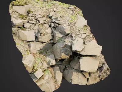 3d scanned cliff face M 3D model