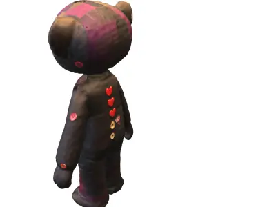 Patchwork Bear Doll Low-poly 3D model