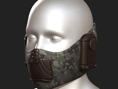 Gas mask respirator scifi futuristic  Low-poly 3D model