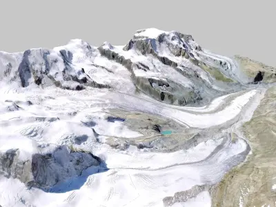 Mountain landscape Glacier Horner Switzerland 3D model