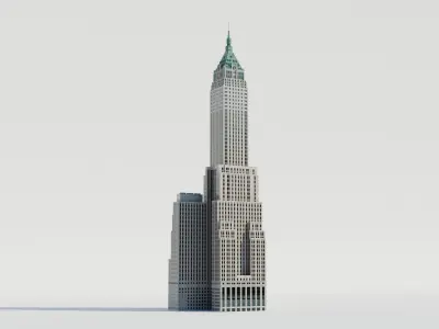 NYC 40 Wall Street Building Low-poly 3D model