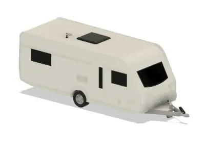 3d printable caravan - Hi poly 3D print model