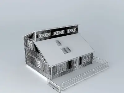 Big log cabin Free 3D model
