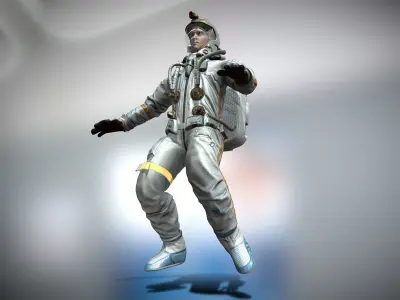 3DRT - Astronaut animated  Low-poly 3D model