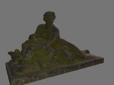 woman statue 2 Low-poly 3D model