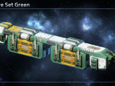 Spaceship Freighters Low-poly 3D model