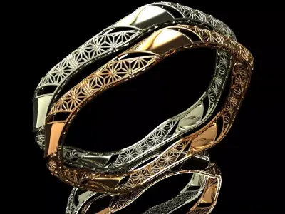 1528 Interwoven Harmony Bangle 61MM-11gm 3D print model