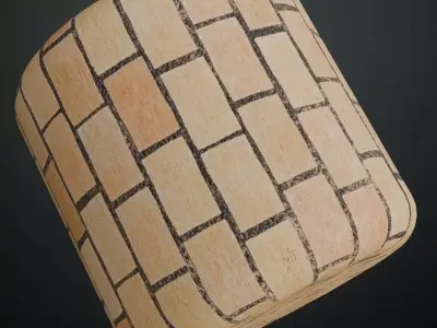 Classic Rectangular Stone Brick Paving PBR Seamless Texture