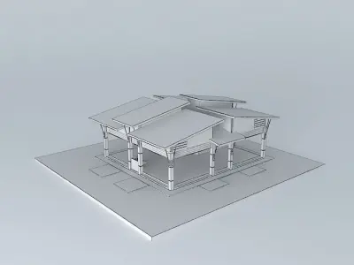Cafeteria 1 house with roof 3D model