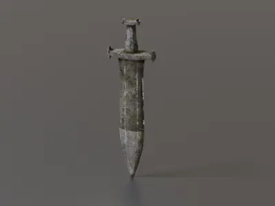 Stone sword Low-poly 3D model