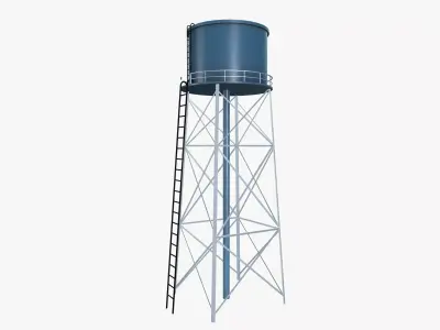 Water tower Low-poly 3D model