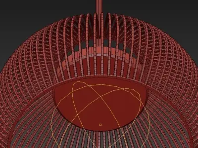 Suspension four pendant lights 3D model