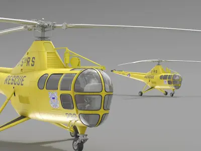  Search and Rescue Helicopter Sikorsky H-5 Rigged 
