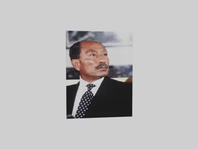 Anwar Sadat portrait  Low-poly 3D model
