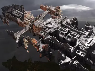 Spaceship Battle star Rig1  3D model