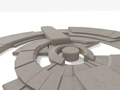 Brutalist Benches 26 Low-poly 3D model