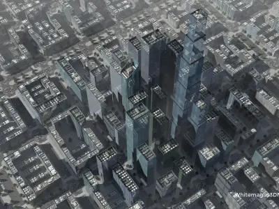 High Rise City VI Low-poly 3D model