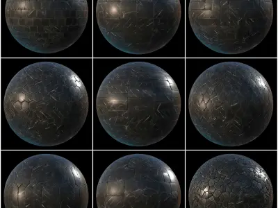 Black marble tiles PBR material pack Texture