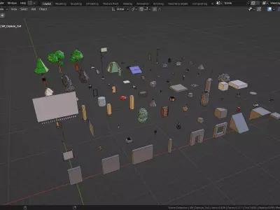Raw Builder Lite 99 Essential Low-Poly Starter Kit Free low-poly 3D model