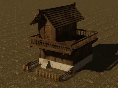 Medieval house seven 18 Low-poly 3D model