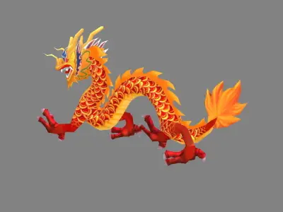 Chinese dragon lantern Low-poly 3D model