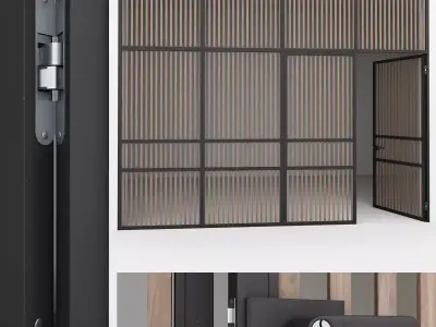 Aluminium door 2 3D model