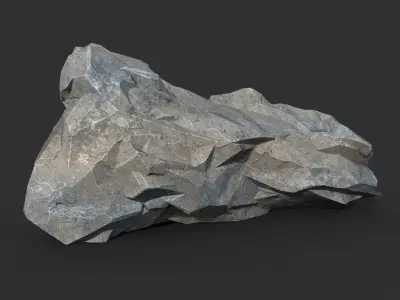 Low poly Gray Rock Formation B 190421 Low-poly 3D model