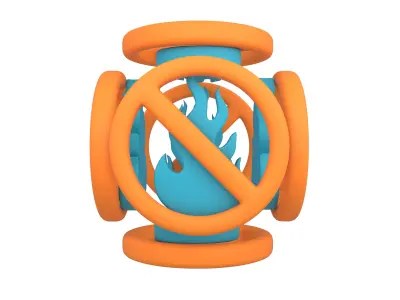 No Fire Icon V2 010 Low-poly 3D model