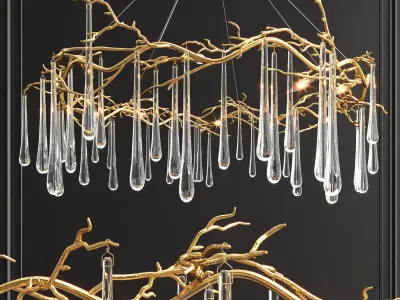 John Richard brass and glass teardrop 3D model