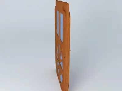 cool door design with windows  Free 3D model