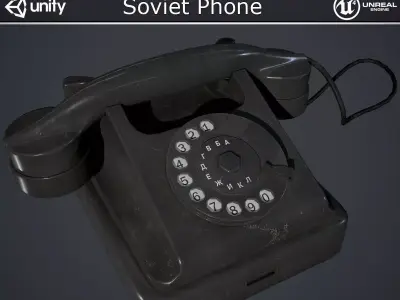 Soviet Phone Low-poly 3D model