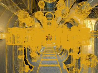 Submarine Industrial Corridor 002 UE4 3D model