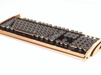 Retro Keyboard Low-poly 3D model