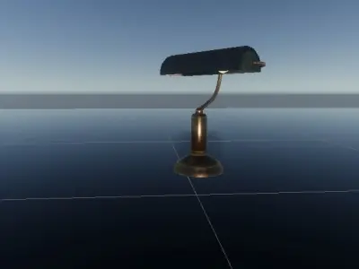 Antiqe Table Lamp Game Ready Low-poly 3D model