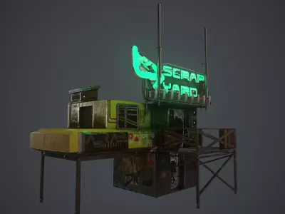 Scrap Yard Shop Low-poly 3D model