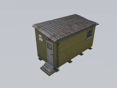 Forest Hut Olive Low-poly 3D model