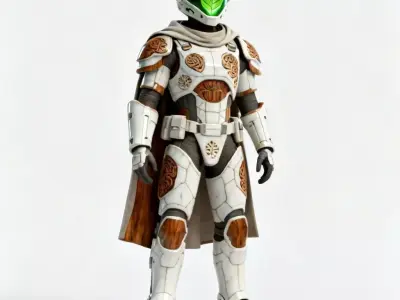 Solar-Punk Eco-Trooper 3D Model Low-poly 3D model