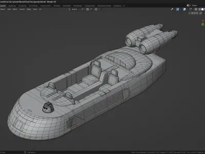 Droid Taxi Speeder - Star Wars Low-poly 3D model