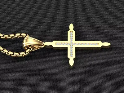 Cross Light Gold 3CP097 3DM STL 3D model