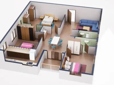 3D Floor Plan Model 49 3D model